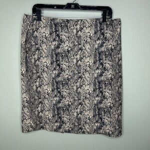 Women's petite snake print midi pencil skirt Talbots 14